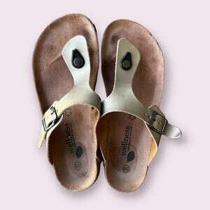 Wellness Inspired by Nature Gold Sandals Sz 39
